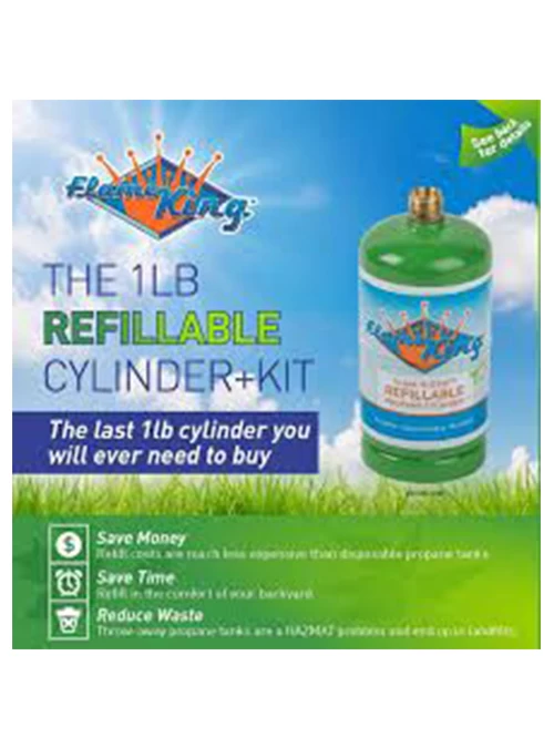 Flame King Refillable 1-lb Propane Cylinder Kit 3 Flame King Refillable 1-lb Propane Cylinder Kit